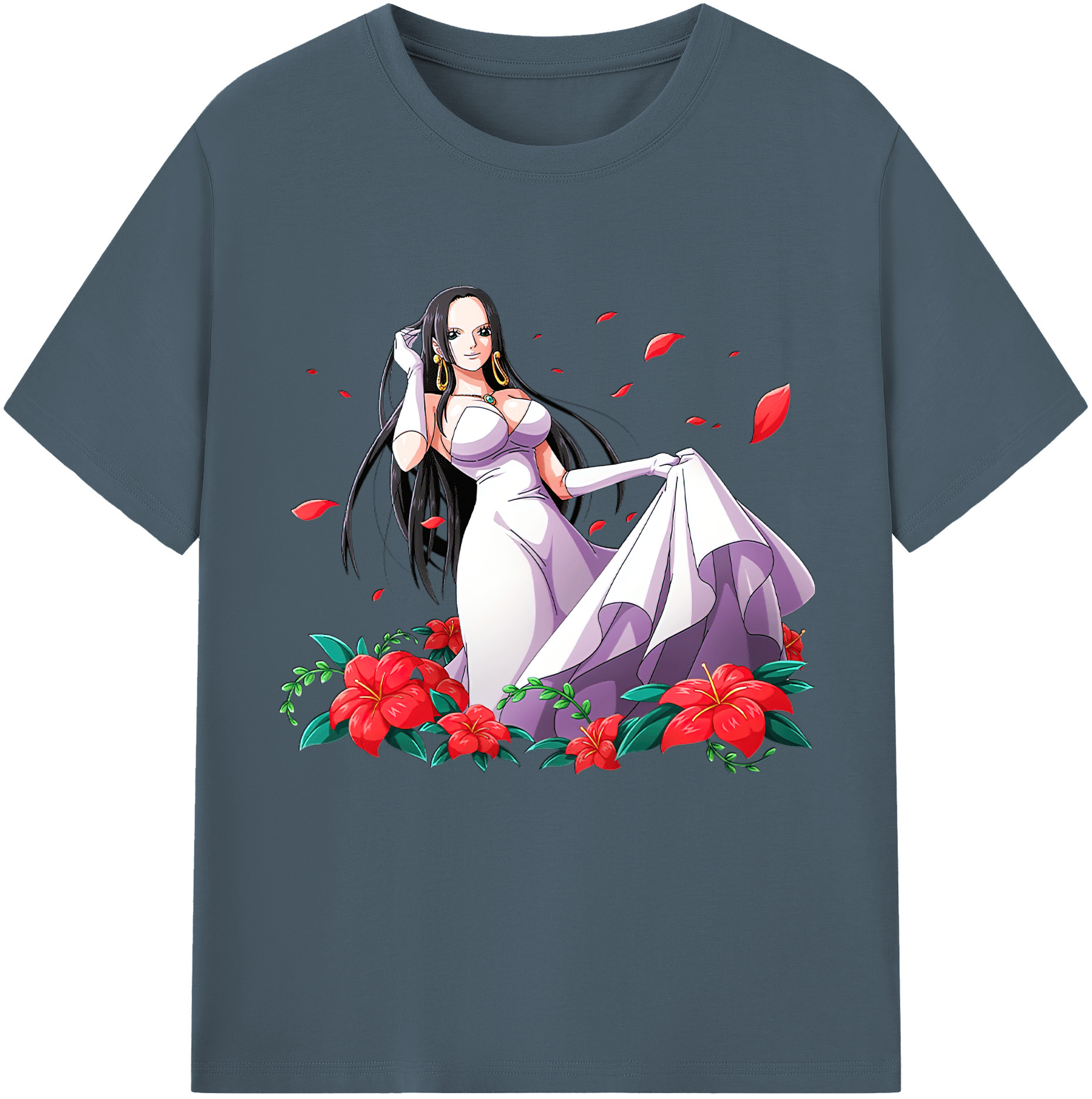 ワンピース ボア・ハンコック ONE PIECE Boa·Hancock 綿100％半袖Tシャツ（フロントプリント）